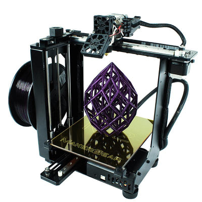 Front view - MakerGear M2 Desktop 3D Printer - Best value for professionals, schools, DIY enthusiasts, and serious makers. This photo is an example of the complexity, precision, and high print quality that the MakerGear M2 is best known for. With its large build volume, heated build plate / platform, open design, easy of use, and ability to print in many different standard and exotic filament materials, the M2 provides everything you need to innovate in your field of work.